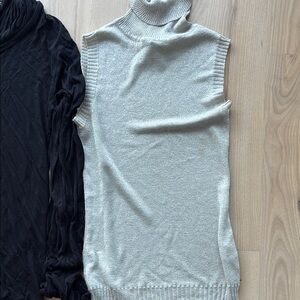 D&G Black Sleeveless Blouse with Peter Pan Collar